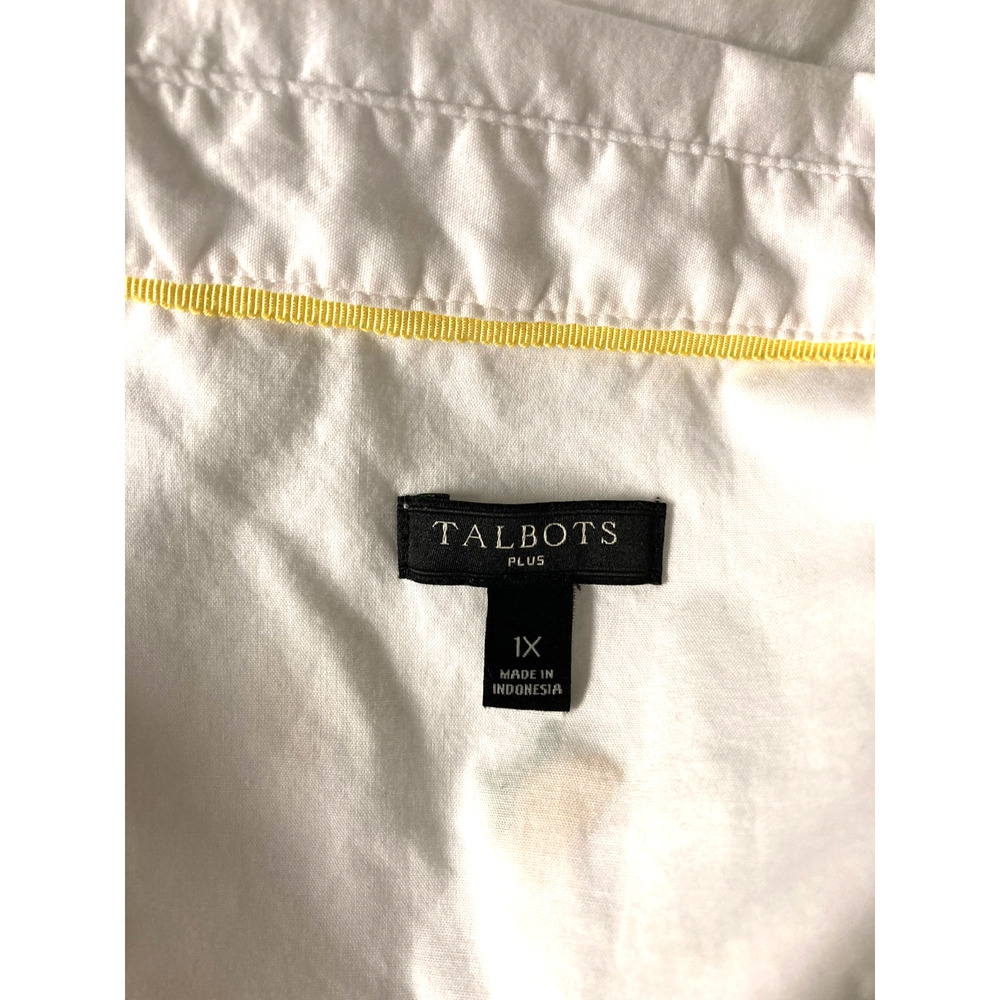 Talbots 1x Embroidered Lemon Button Front Shirt C… - image 4